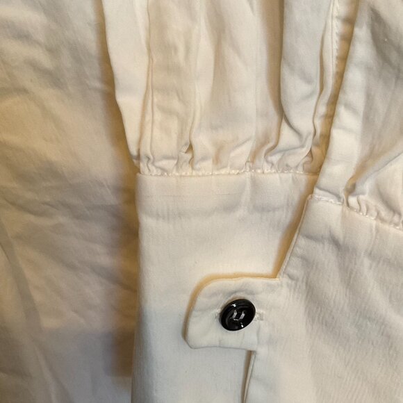 Yves Saint Laurent Ivory Cotton Dress F 42 Vintage with button skirt - Picture 7 of 14